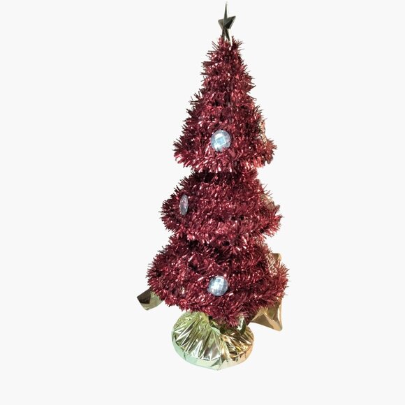Tinsel Christmas Tree Balloon Weight Table Centerpiece Snowflake Red Green lot 7 - Picture 11 of 13